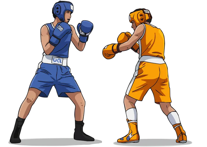 two boxers training
